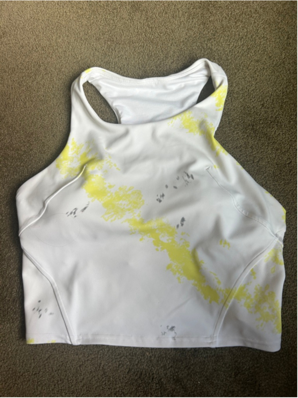 Women's Lululemon Invigorate Training Tank Top 8 White Yellow - Picture 5 of 10